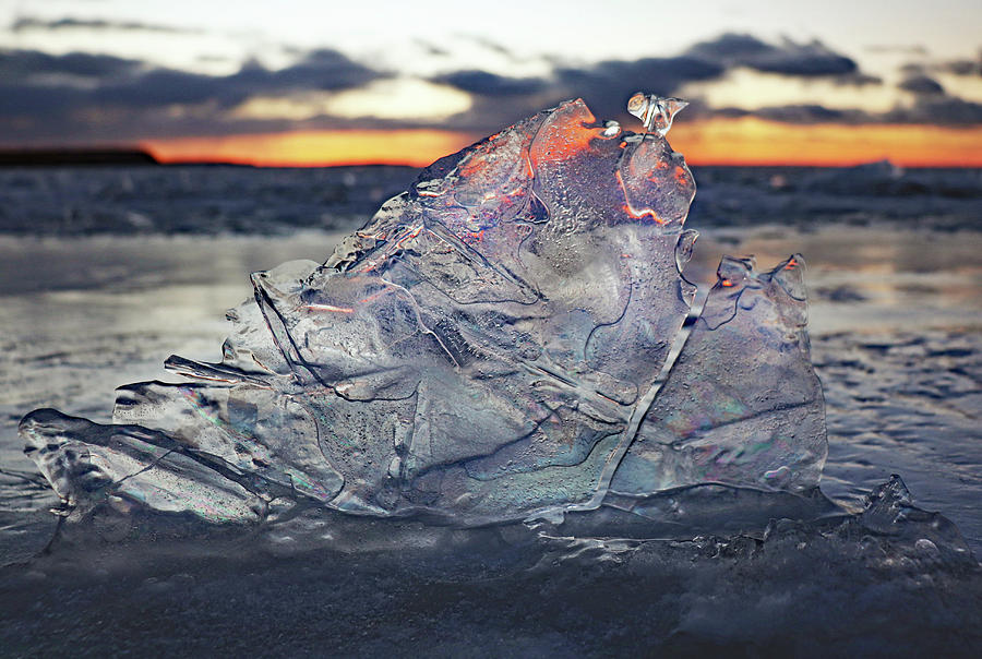 Sunset Through the Ice Photograph by David T Wilkinson