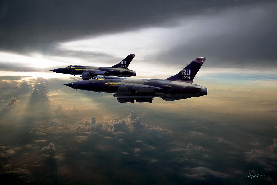 Aviation Digital Art - Sunset Thunder by Peter Chilelli Aviation Digital Art - Sunset Thunder by Peter Chilelli