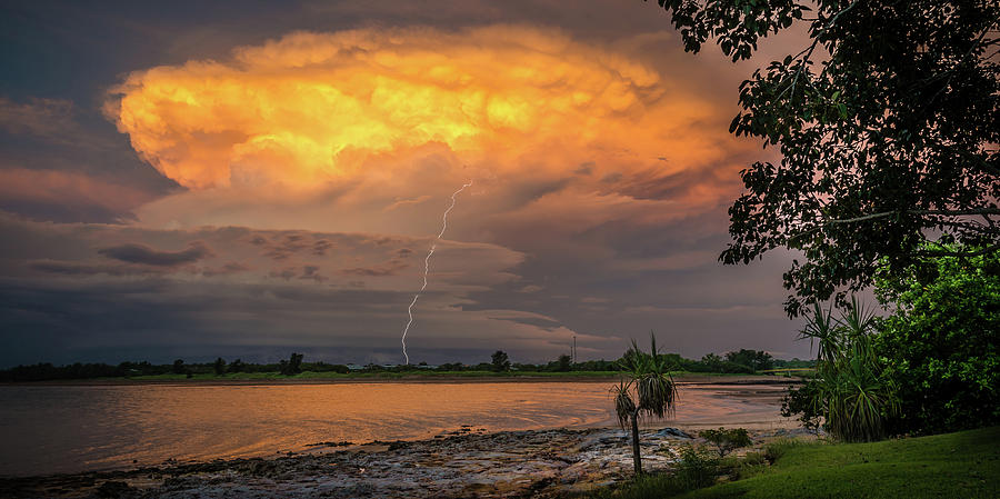 Sunset Thunderhead Strike Photograph by Nolan Caldwell