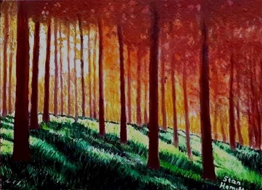 Sunset Trees Painting by Stan Hamilton
