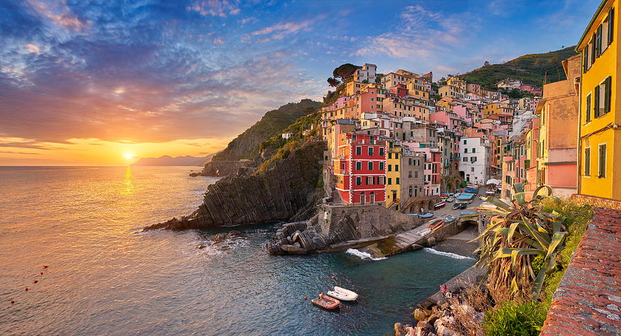 Sunset Photograph - Sunset View Of Riomaggiore, Riviera De by Jan Wlodarczyk
