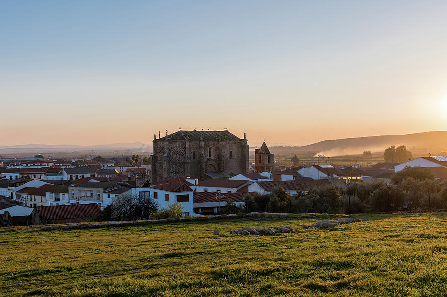 Sunset Views Of The Church Of Santa Cecilia And The Town Of Medellin, Extremadura, Spain.sunset View Photograph
