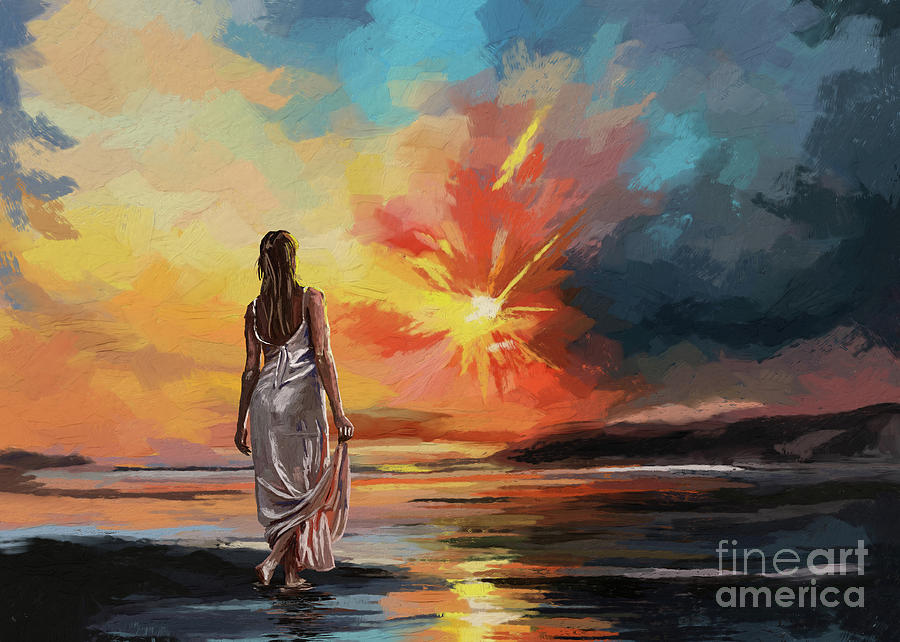 Sunset walk Painting by Tim Gilliland