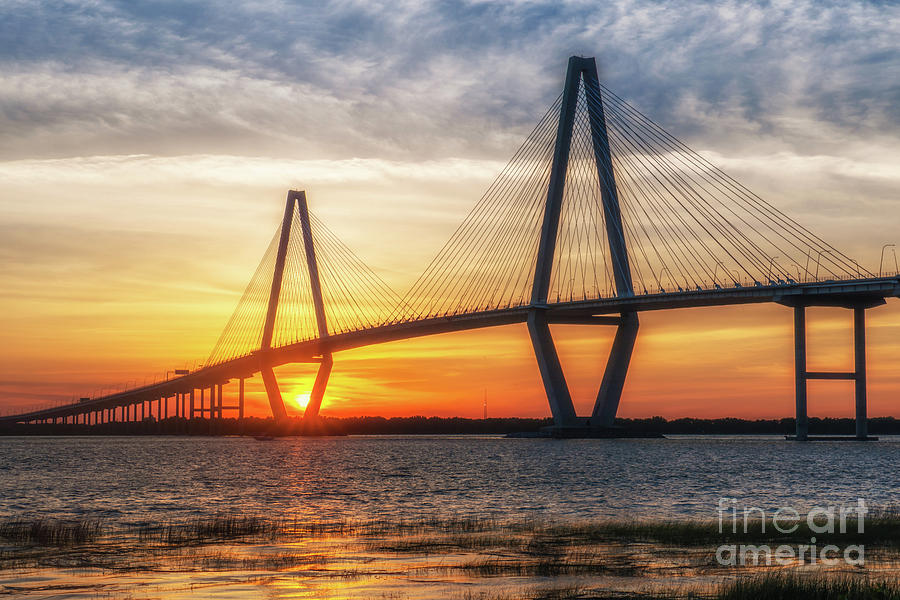 Sunset Warm Glow over Charleston Photograph by Dale Powell