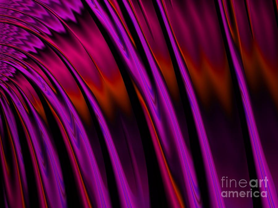 Sunset Waterfall Reflections Fractal Abstract Digital Art by Rose Santuci-Sofranko