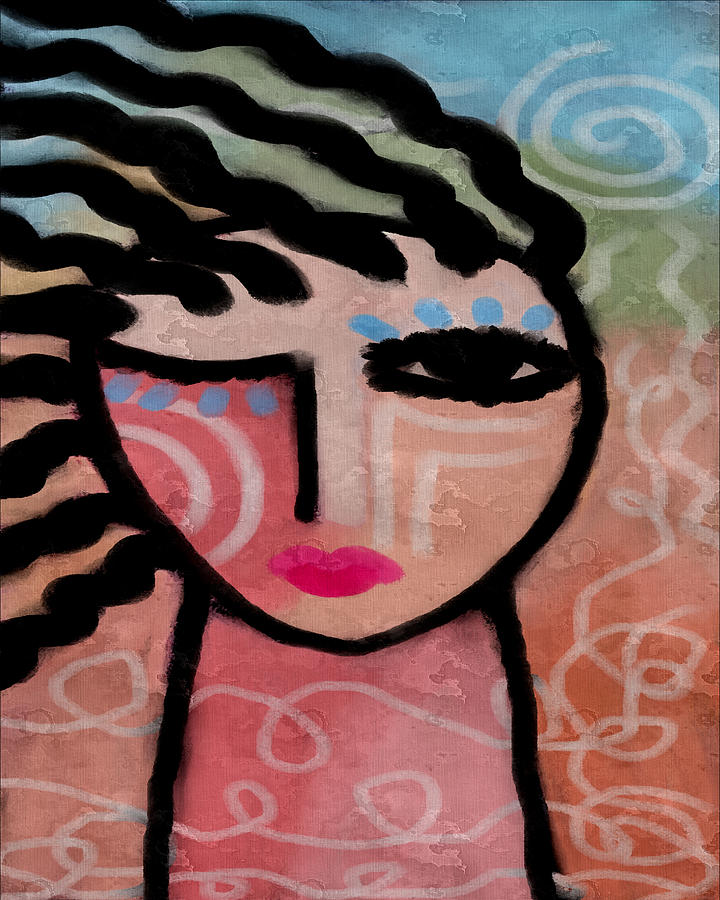 Abstract Portrait Painting - Sunshine Abstract Portrait Of A Woman by Jackie Ludtke Abstract Portrait Painting - Sunshine Abstract Portrait Of A Woman by Jackie Ludtke