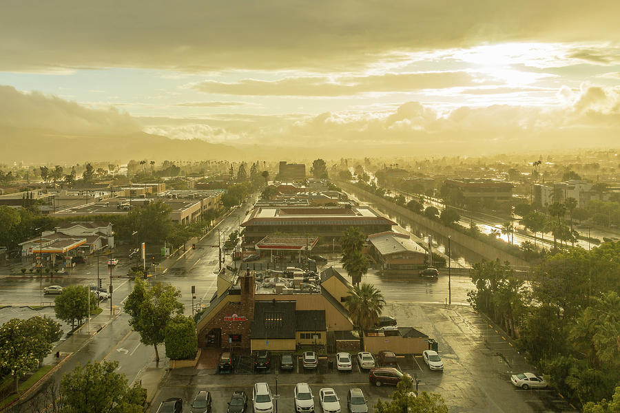 Architecture Photograph - Sunshine after Rain over Los Angeles by Jay De Winne