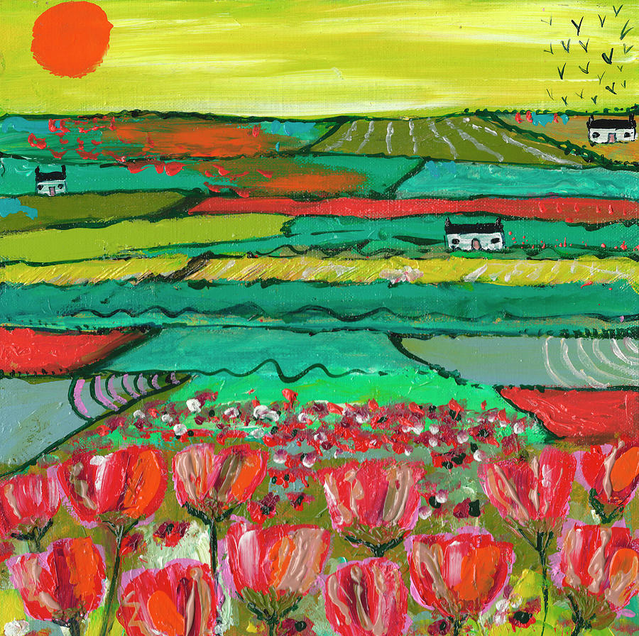 Flower Painting - Sunshine by Caroline Duncan Art