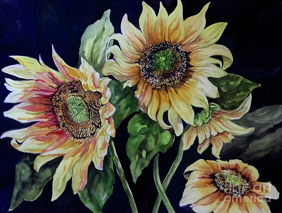 Sunshine Flowers Painting by Genie Morgan