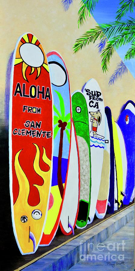 Sup From San Clemente Painting by Mary Scott