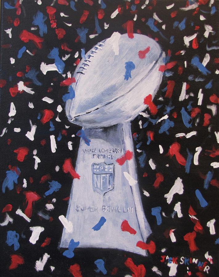 Super Bowl Trophy With Confetti Painting by Jack Skinner