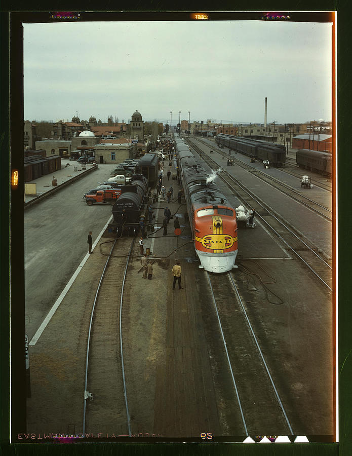 Albuquerque Painting - Super Chief being serviced at the depot by Delano, Jack