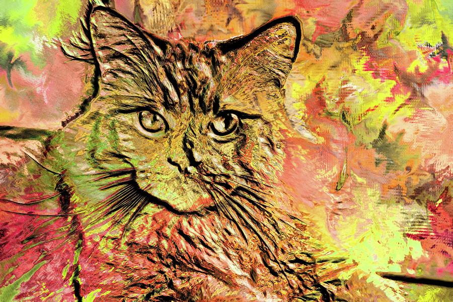 Super Duper Cat Glass Digital Art by Don Northup