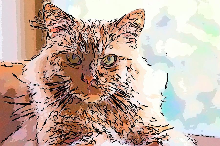 Super Duper Cat Ink Digital Art by Don Northup