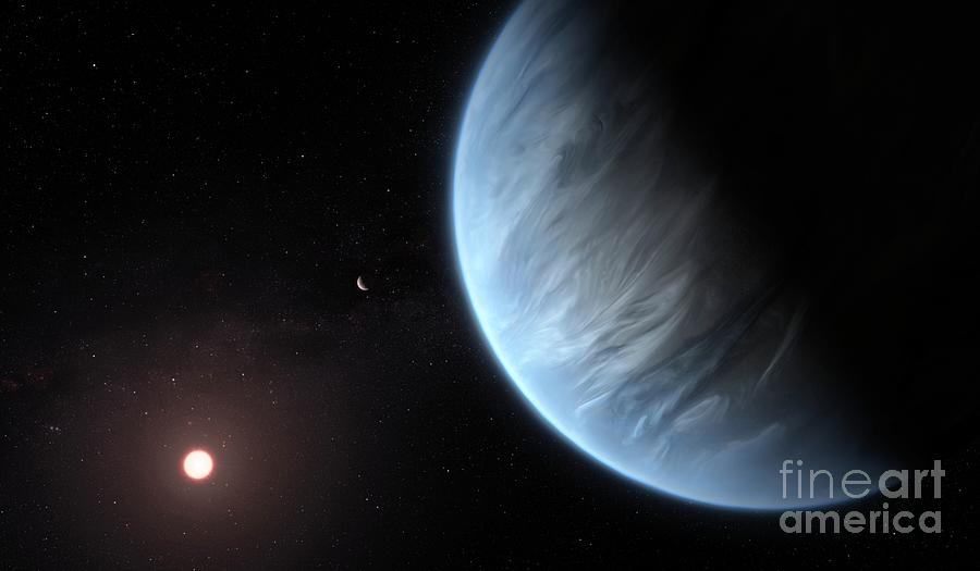 Super-earth Exoplanet K2-18b Photograph by Nasa/esa/hubble, M. Kornmesser/stsci/science Photo Library