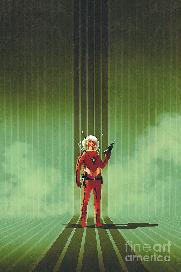 Gun Digital Art - Super Hero In Red Suit Holding Gun by Tithi Luadthong Gun Digital Art - Super Hero In Red Suit Holding Gun by Tithi Luadthong