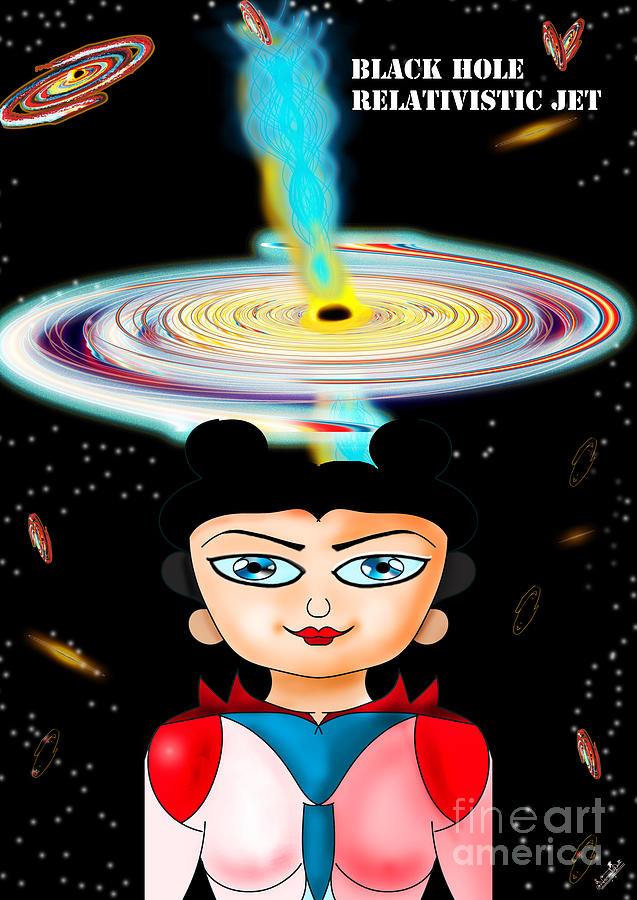 Super Massive Black Hole Relativistic Jet And Aline Kid Digital Art