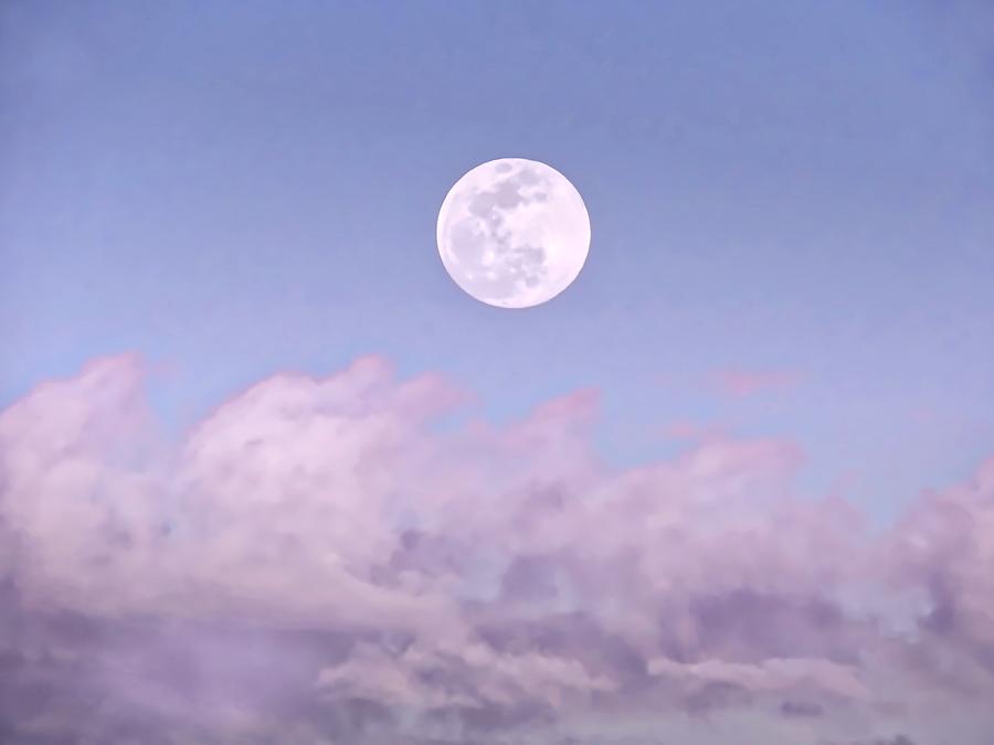 Super Moon in Libra Over Clouds Photograph by Judy Kennedy