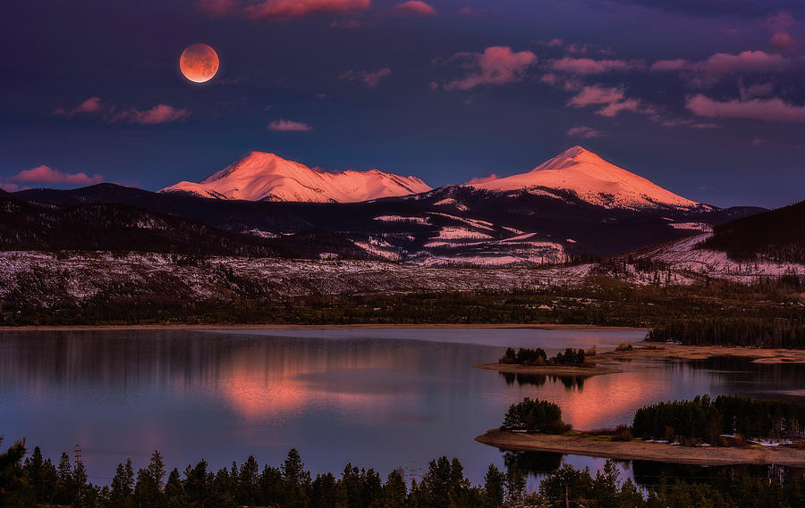 Mountain Photograph - Super Wolf Blood Moonrise by Darren White