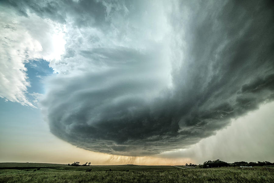 Supercell Spinning In Open Fields, Miltonvale, Kansas, Usa Digital Art ...