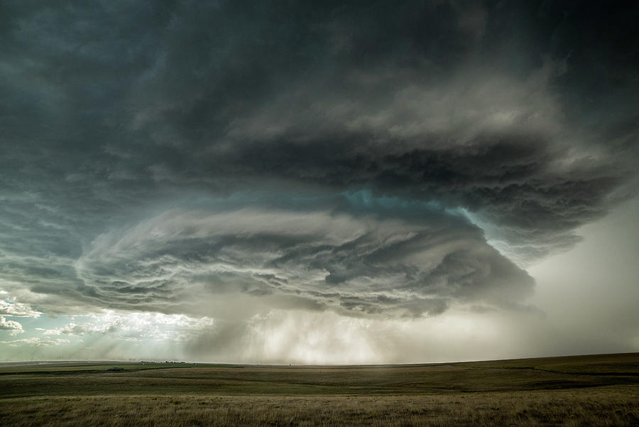 Supercell Storm Approaching The Town Of Burlington, Colorado, Usa ...