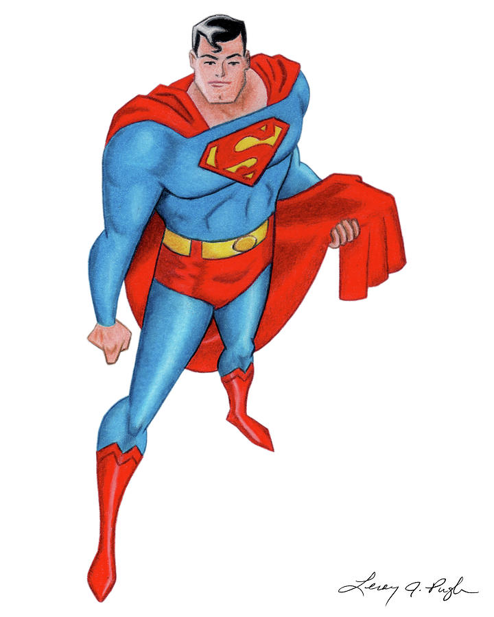 Superman Animated Style Drawing by Leroy Pugh - Fine Art America