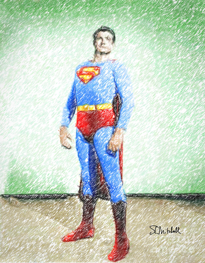 Superman Drawing by Stephen Mitchell