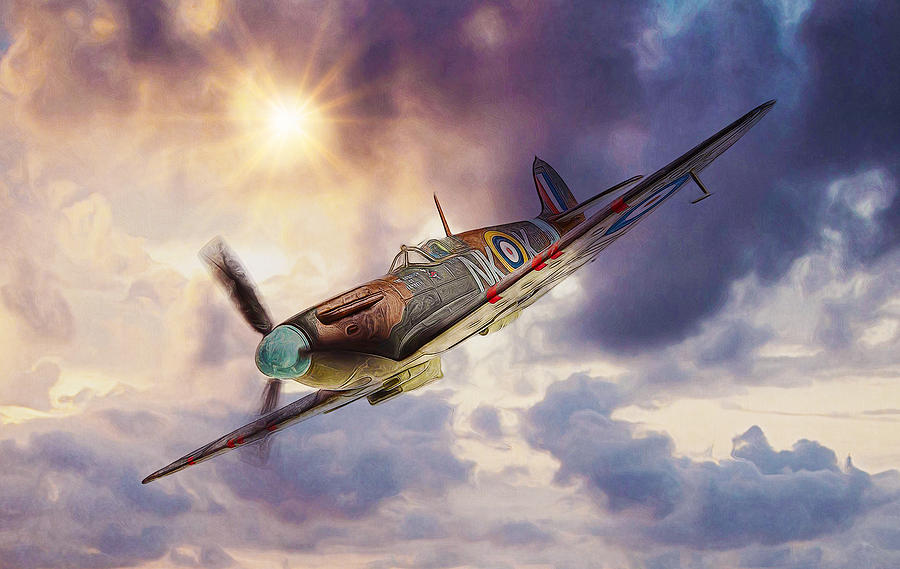 Vintage Digital Art - Supermarine Spitfire by Ian Mitchell
