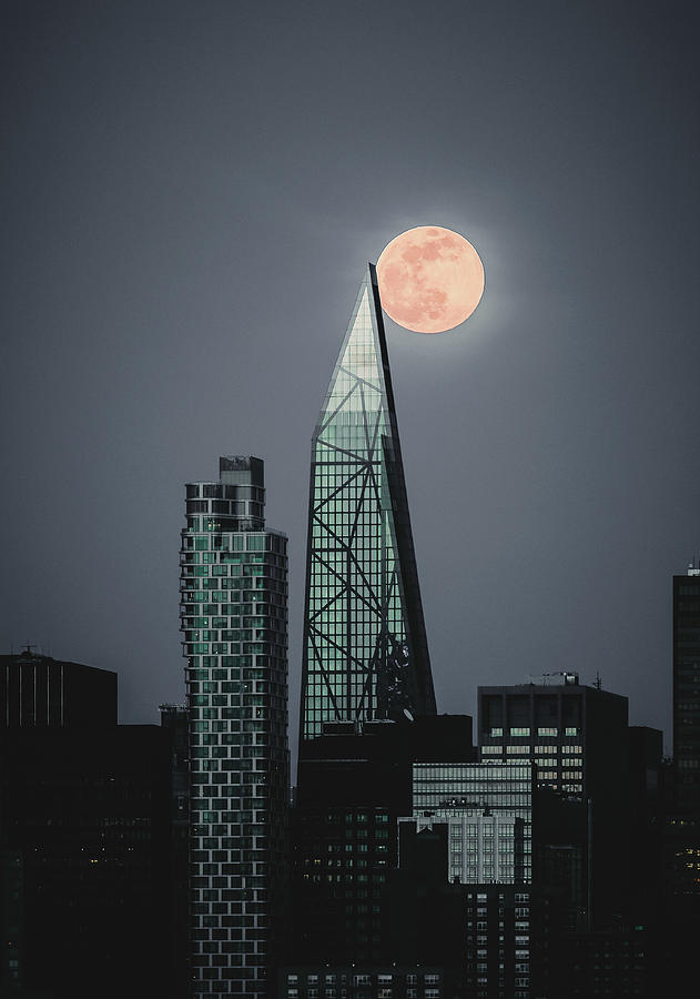 Architecture Photograph - Supermoon Night by Wei (david) Dai