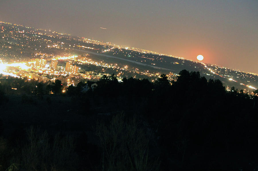 Supermoon over Boulder Photograph by Jonathan Thompson