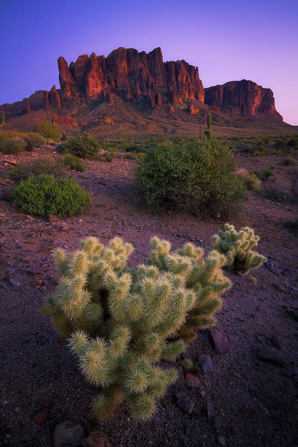 Superstition Mountain At Twilight Photograph by Erik Page Photography