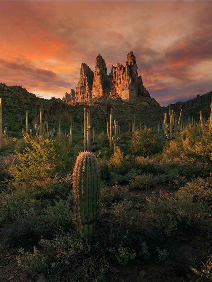 Landscape Photograph - Superstition Mountains by Gengchen Wang