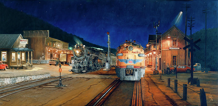 Transportation Painting - Supper At Rosies by Les Ray