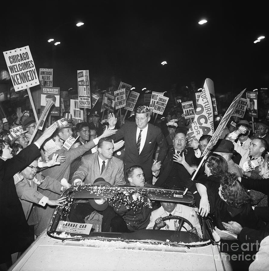 Supporters Cheering John F. Kennedy Photograph by Bettmann