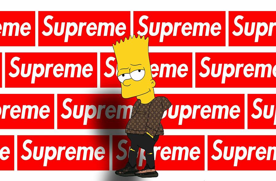 Supreme Bart Digital Art by Melanin Gold