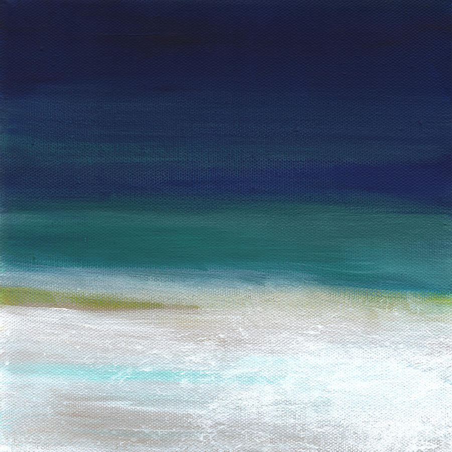 Surf and Sky- abstract beach painting Painting by Linda Woods