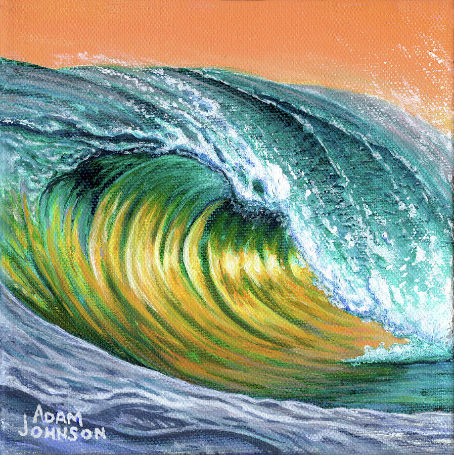Surf into the Sunset Painting by Adam Johnson