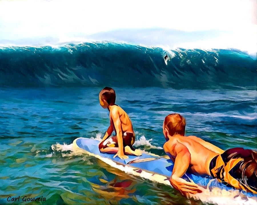 Surf Kid Mixed Media by Carl Gouveia