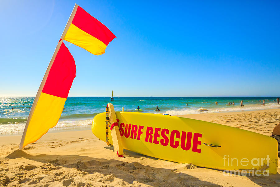 Surf rescue at Cottesloe Beach Photograph by Benny Marty