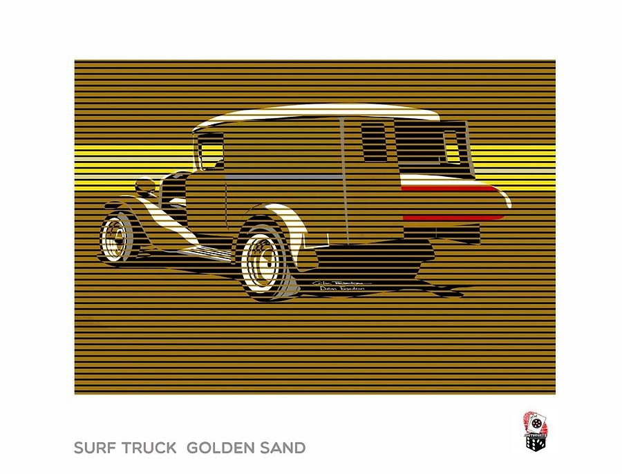 Surf Digital Art - Surf Truck Golden Sand by Colin Tresadern Surf Digital Art - Surf Truck Golden Sand by Colin Tresadern