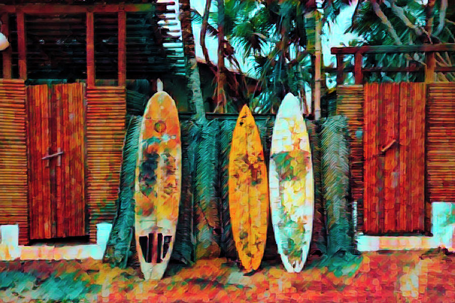 Surfboards Island Art  Photograph by Debra and Dave Vanderlaan