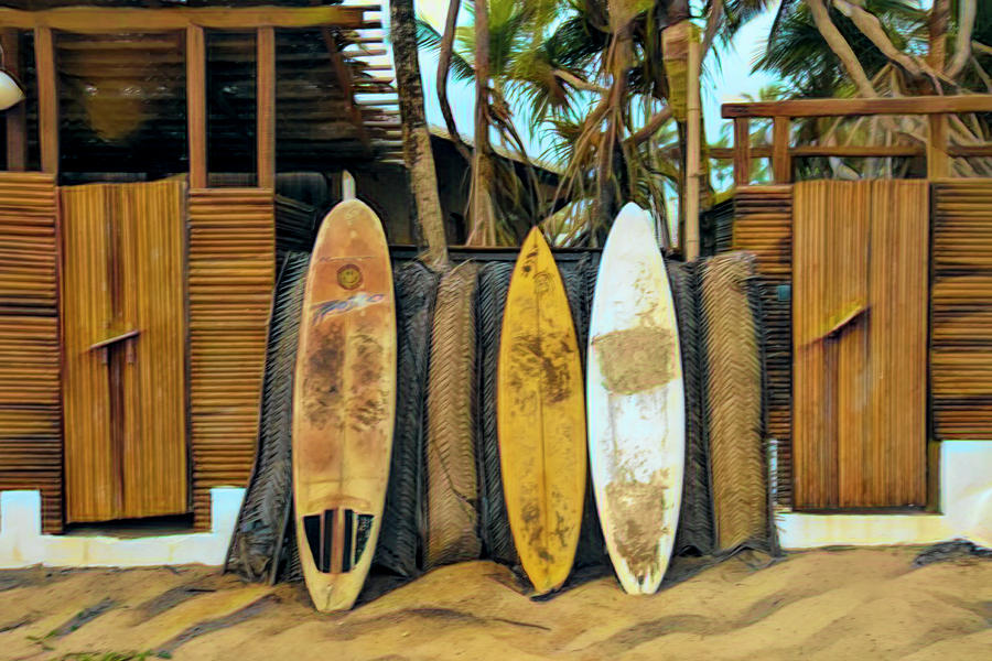 Surfboards Island Style Boards and Bamboo Photograph by Debra and Dave Vanderlaan