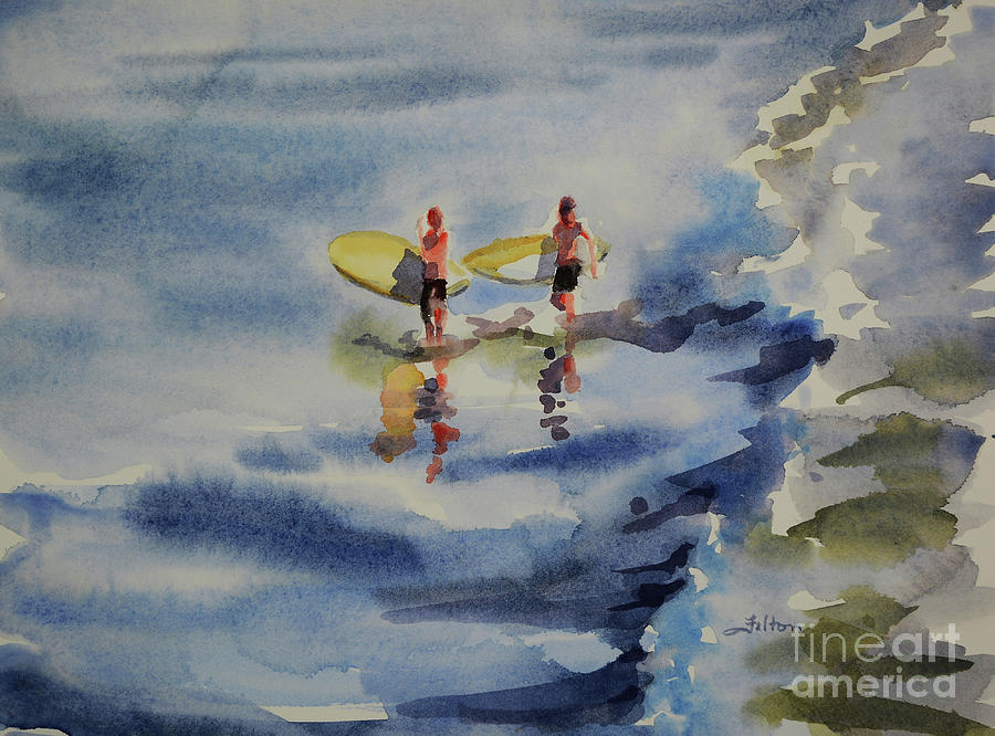 Surfer boys Painting by Julianne Felton