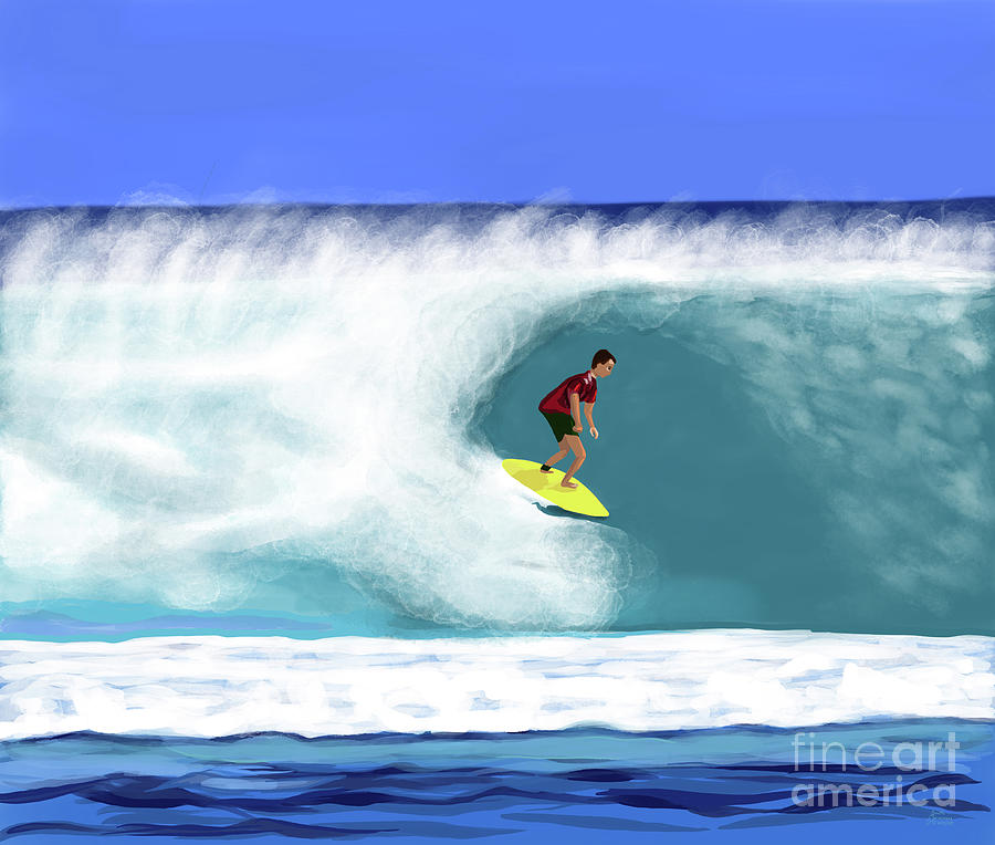 Surfer Dude Digital Art by Annette M Stevenson
