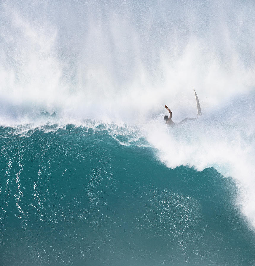 Surfer Falling Off Bodyboard Into Photograph by Ed Freeman