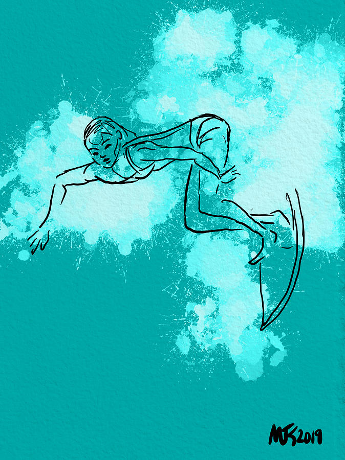 Surfer Girl Sketch Digital Art by Michael Kallstrom