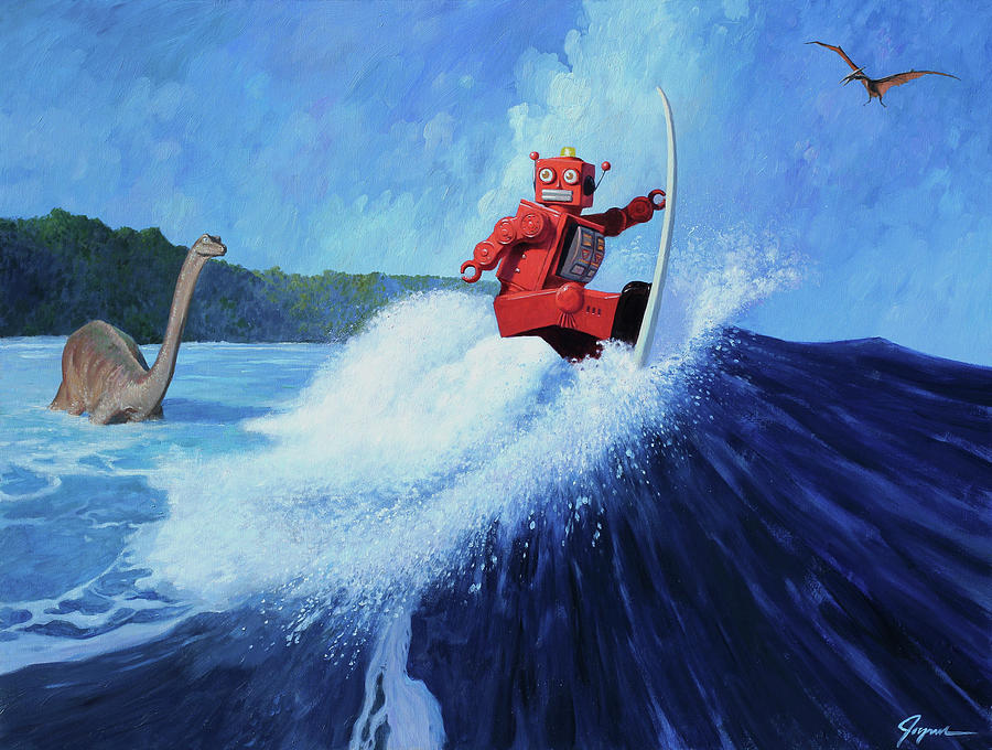 Dinosaur Painting - Surfer Joe by Eric Joyner