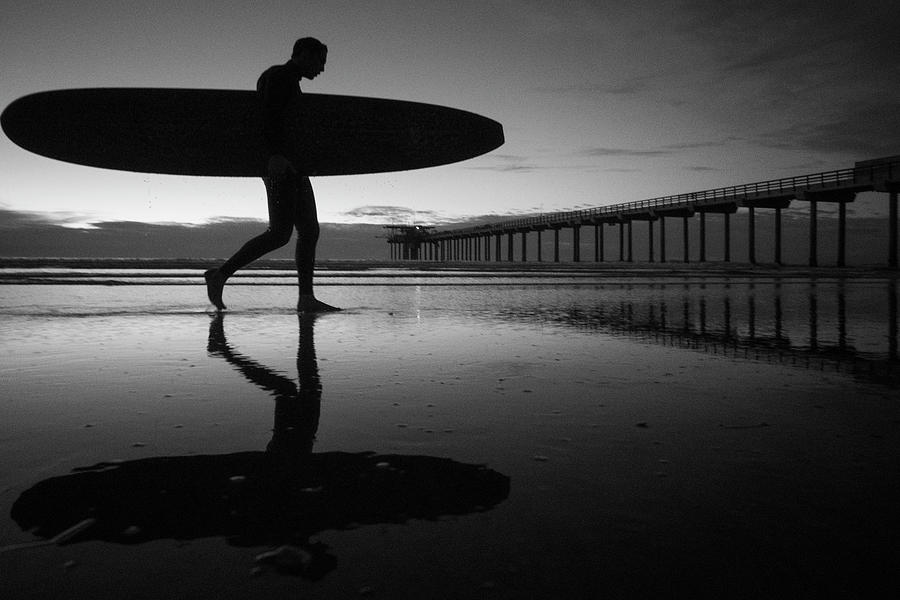 Black And White Photograph - Surfer by Moises Levy