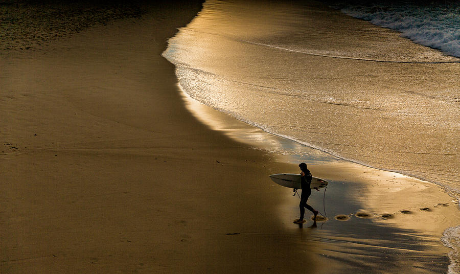 Beach Photograph - Surfer On The Shore by Jois Domont ( J.l.g.)