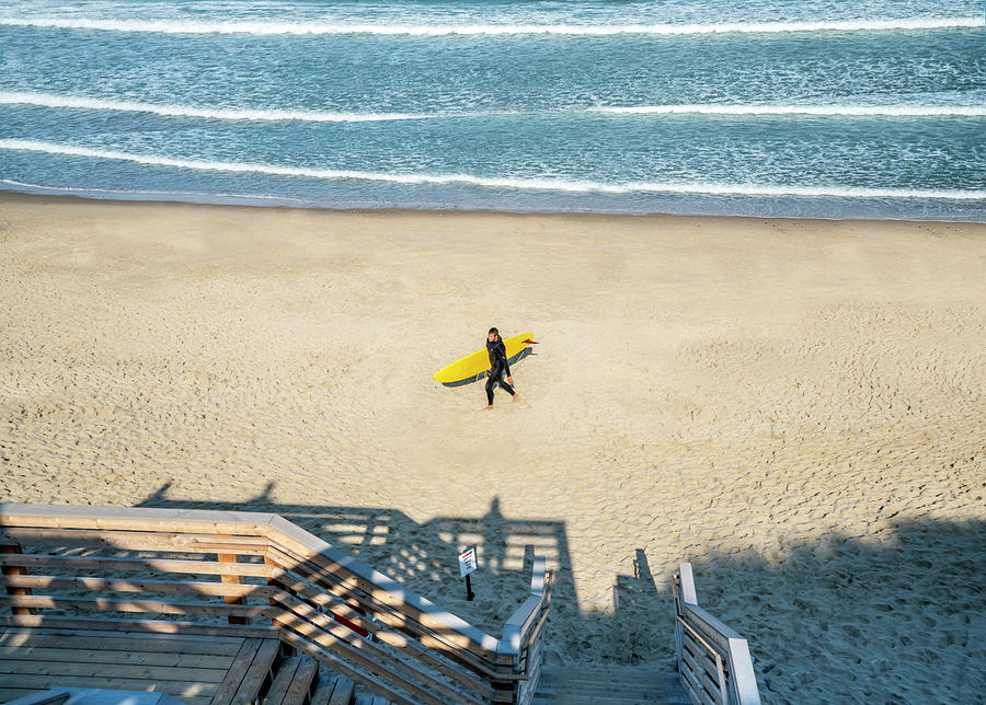 Surfers At Marconi Beach, Cape Cod, Ma Digital Art by Laura Zeid